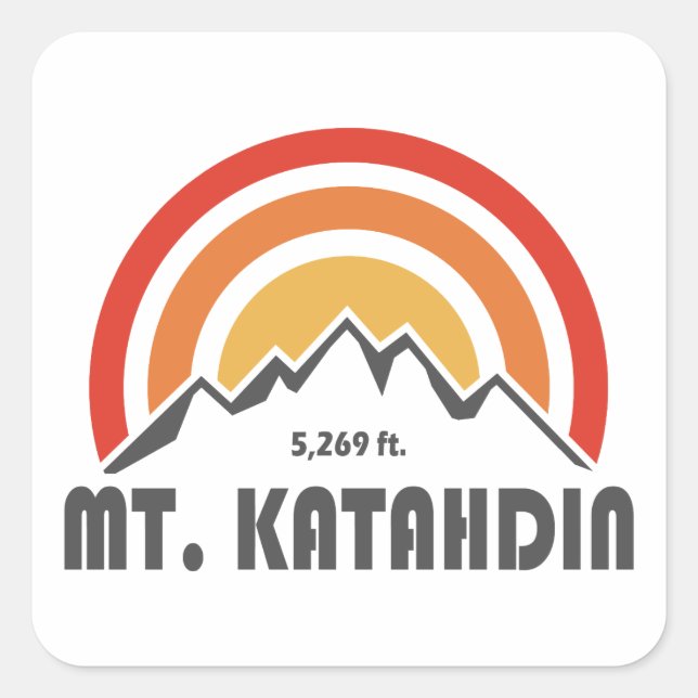 Mt. Katahdin Square Sticker (Front)