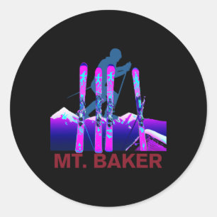 Mt. Ker Skiing And Snowboarding Retro 90s Mt. Ker Classic Round Sticker