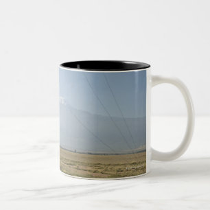 Mt. Kilimanjaro in background. Two-Tone Coffee Mug