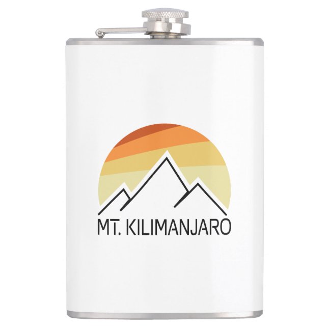Mt. Kilimanjaro Retro Hip Flask (Front)