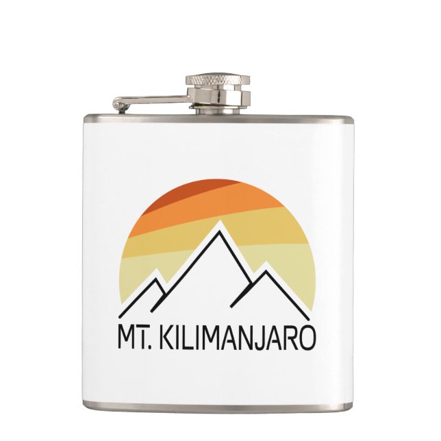 Mt. Kilimanjaro Retro Hip Flask (Front)