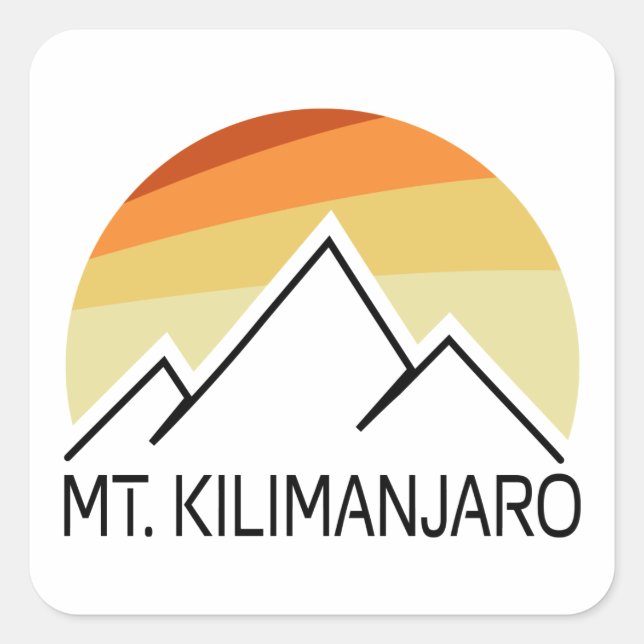 Mt. Kilimanjaro Retro Square Sticker (Front)