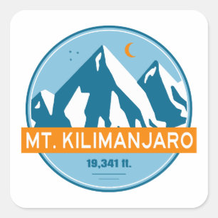 Mt. Kilimanjaro Stars Moon Square Sticker
