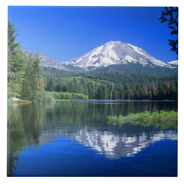 Mt. Lassen rises above Manzanita Lake Tile (Front)