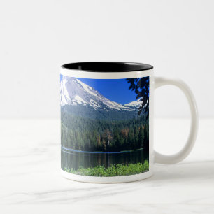 Mt. Lassen rises above Manzanita Lake Two-Tone Coffee Mug
