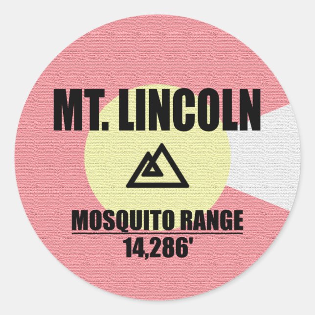 Mt. Lincoln Classic Round Sticker (Front)