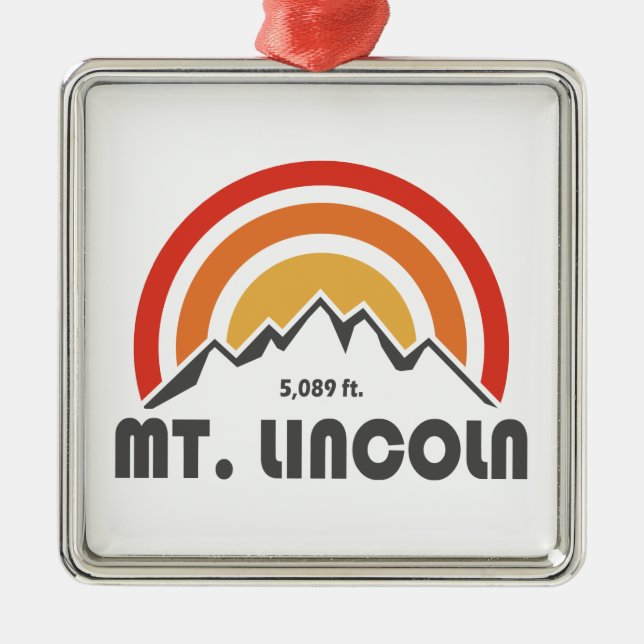 Mt. Lincoln New Hampshire Metal Tree Decoration (Front)