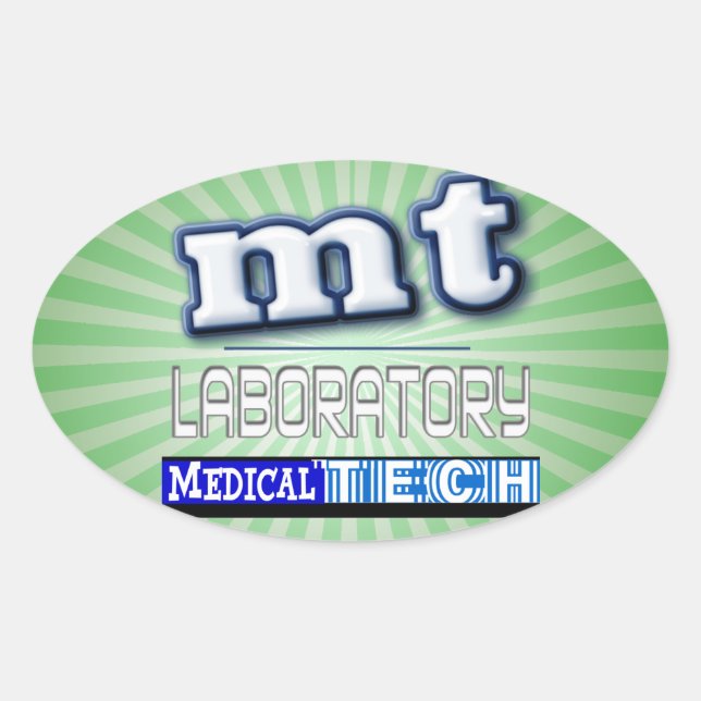 MT LOGO - LABORATORY MEDICAL TECHNOLOGIST OVAL STICKER (Front)