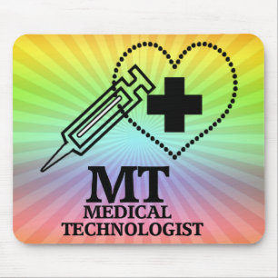 MT LOGO SYRINGE HEART MEDICAL TECH MOUSE MAT