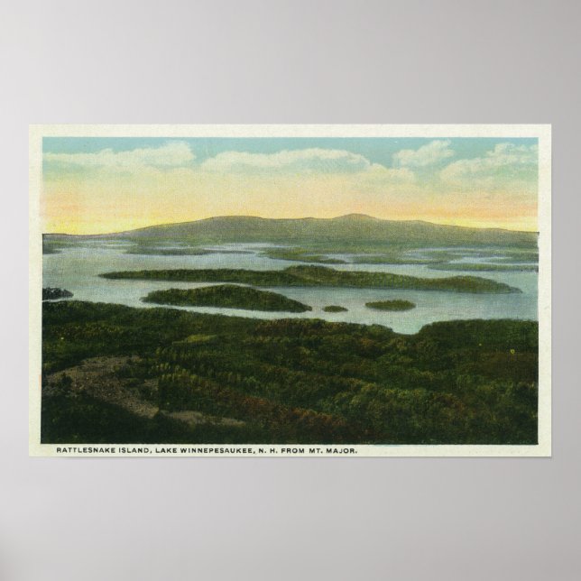 Mt. Major Aerial View of Rattlesnake Island, Poster (Front)