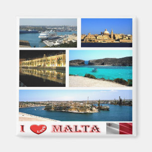 MT - Malta - I Love - Collage Magnet