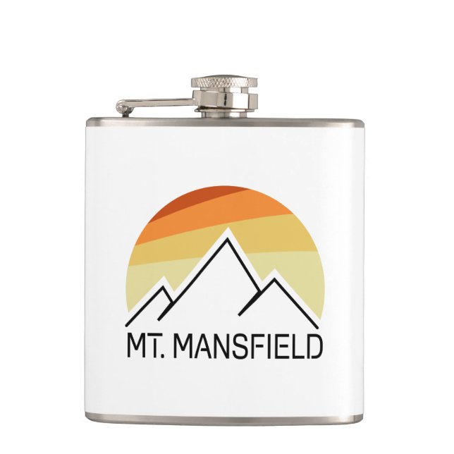 Mt. Mansfield Retro Hip Flask (Front)