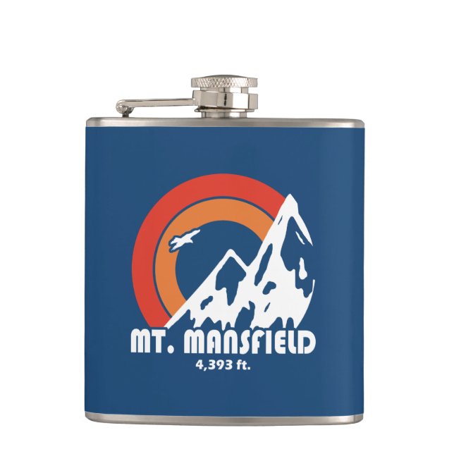 Mt. Mansfield Sun Eagle Hip Flask (Front)