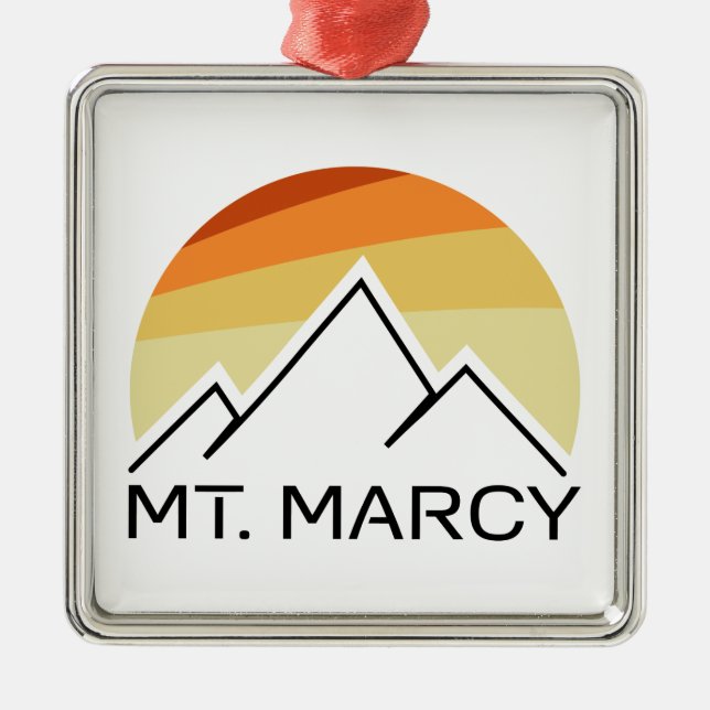 Mt. Marcy Retro Metal Tree Decoration (Front)