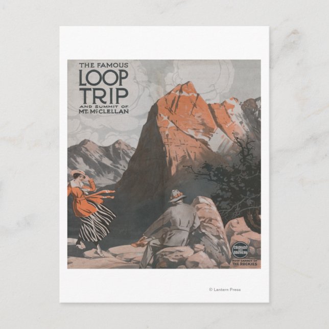 Mt. McClellan & Loop Trip Travel Poster Postcard (Front)