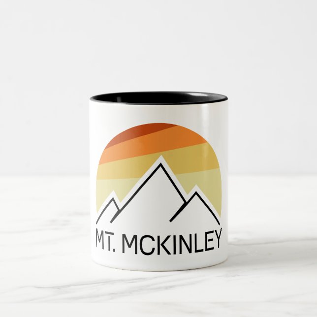 Mt. McKinley Alaska Retro Two-Tone Coffee Mug (Center)
