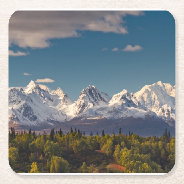 Mt. McKinley | Alaska Square Paper Coaster (Front)