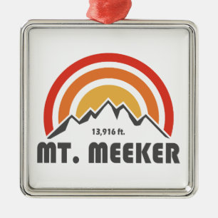 Mt. Meeker Colorado Metal Tree Decoration