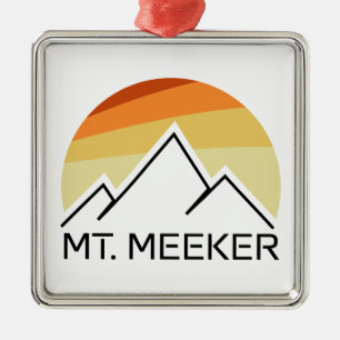 Mt. Meeker Colorado Retro Metal Tree Decoration