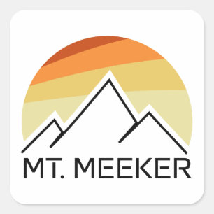Mt. Meeker Colorado Retro Square Sticker