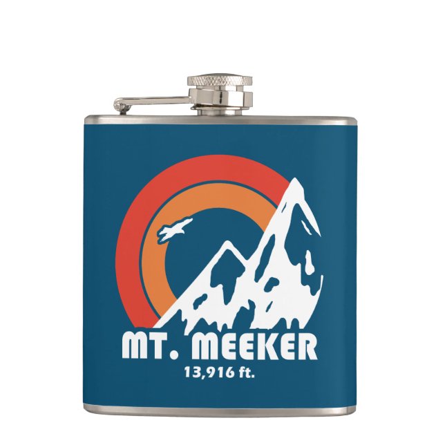 Mt. Meeker Colorado Sun Eagle Hip Flask (Front)