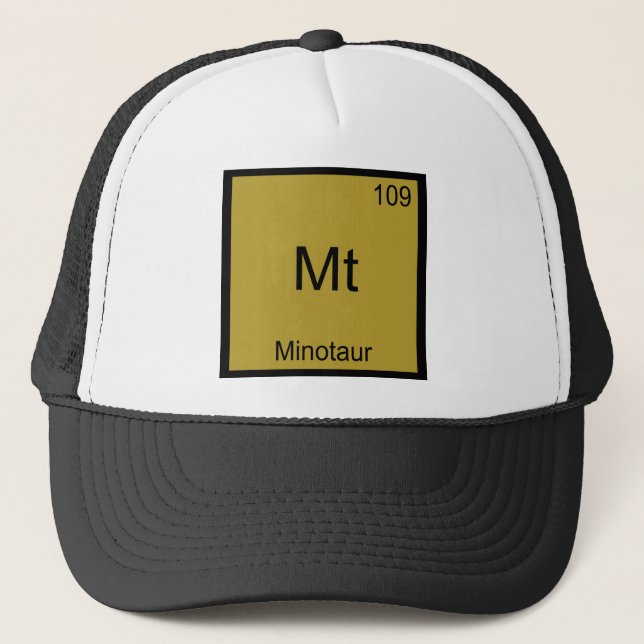 Mt - Minotaur Funny Chemistry Element Symbol Tee Trucker Hat (Front)