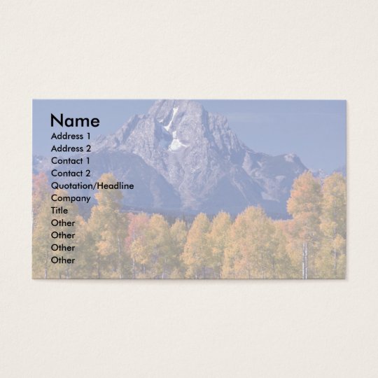 Mt. Moran, Grand Teton National Park, Wyoming Business Card