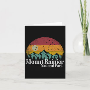Mt Mount Rainier National Park Retro Style Hiking  Card