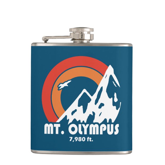 Mt. Olympus Washington Sun Eagle Hip Flask (Front)