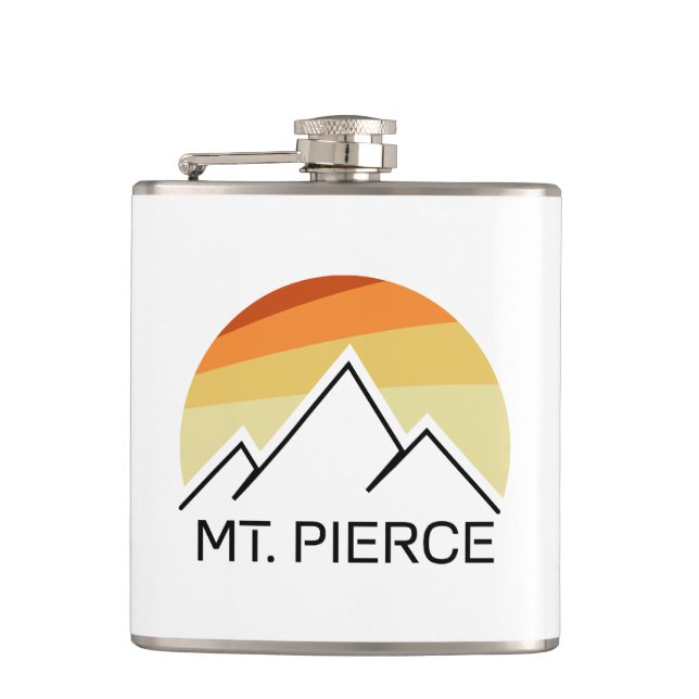 Mt. Pierce New Hampshire Retro Hip Flask (Front)