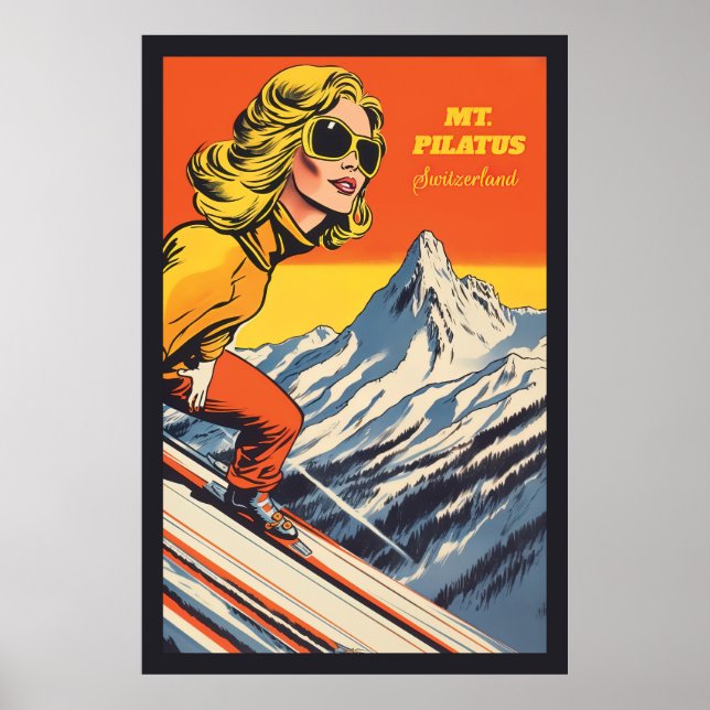 Mt. Pilatus,Switzerland, Ski  Poster (Front)