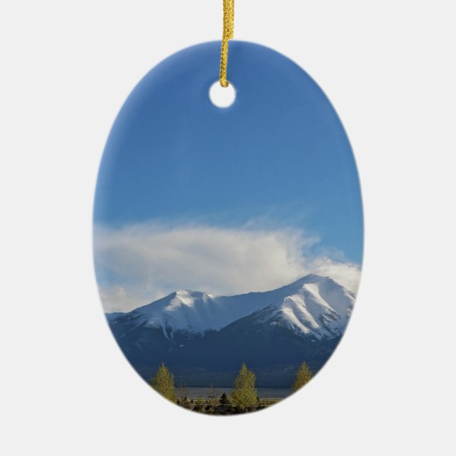 Mt. Princeton dreams Ceramic Tree Decoration (Front)