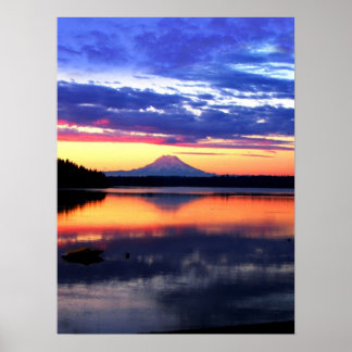 Mt Rainier at Sunrise Poster
