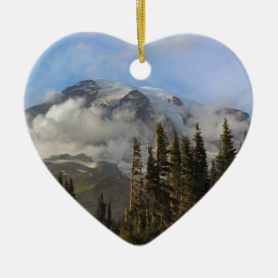 Mt Rainier Ceramic Tree Decoration