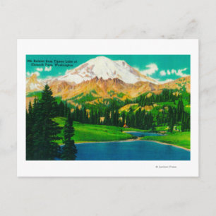 Mt. Rainier from Tipsoo Lake at Chinook Pass Postcard