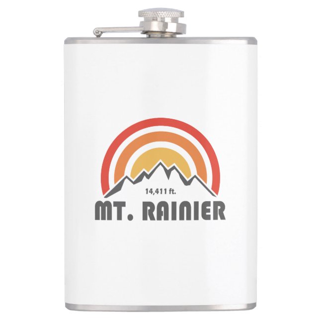Mt. Rainier Hip Flask (Front)