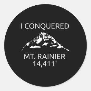 Mt. Rainier Mount Rainier Hiking Climbed Souvenir Classic Round Sticker