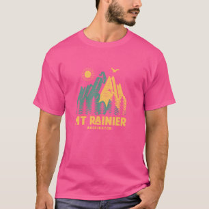Mt Rainier Mountains Washington Hiking Outdoors Vi T-Shirt