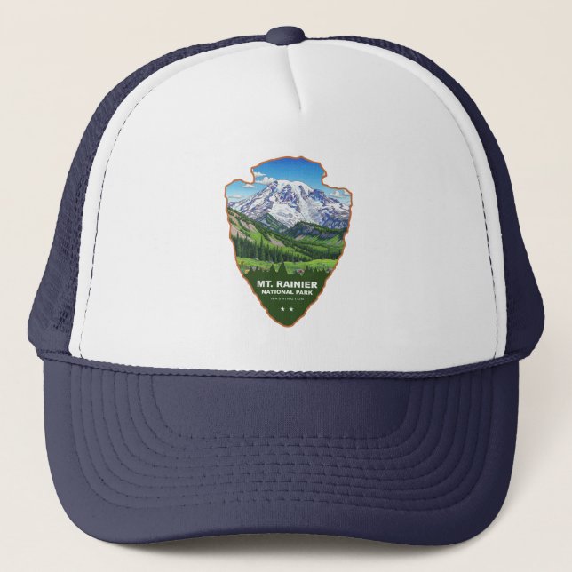 Mt. Rainier National Park Arrowhead Trucker Hat (Front)
