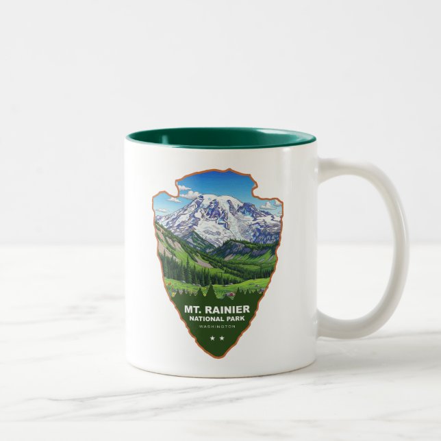 Mt. Rainier National Park Arrowhead Two-Tone Coffee Mug (Right)