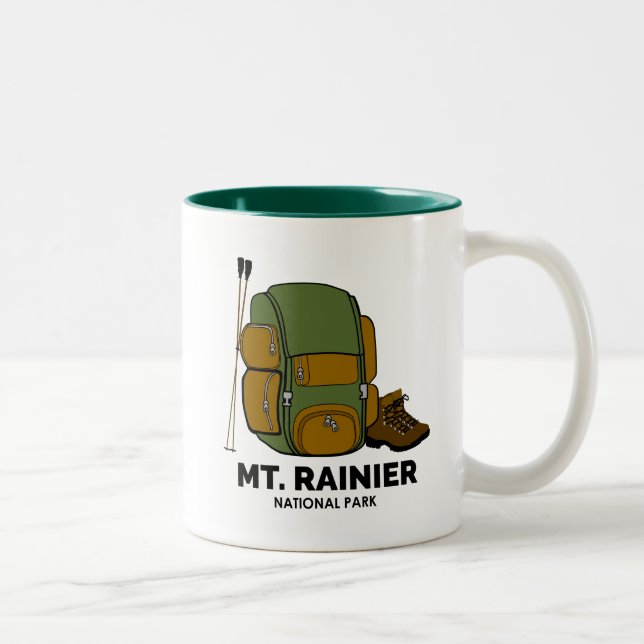 Mt. Rainier National Park Backpack Two-Tone Coffee Mug (Right)