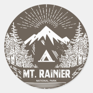 Mt. Rainier National Park Classic Round Sticker