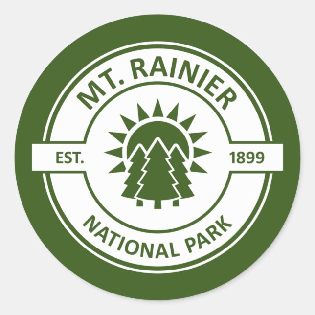Mt. Rainier National Park Classic Round Sticker (Front)