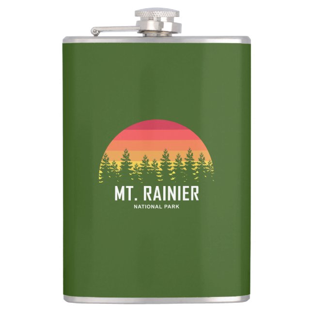 Mt. Rainier National Park Hip Flask (Front)