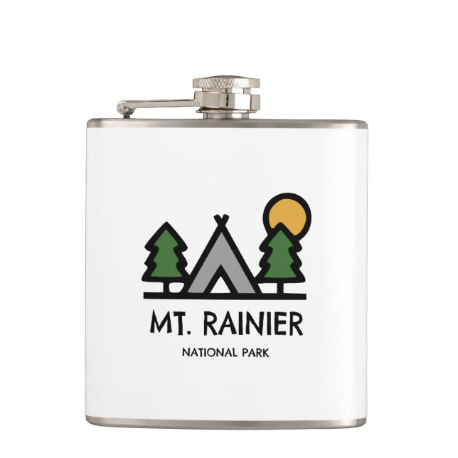 Mt. Rainier National Park Hip Flask (Front)