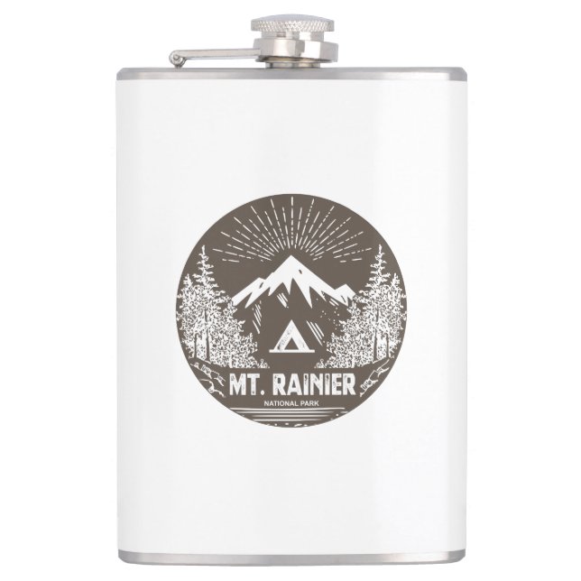 Mt. Rainier National Park Hip Flask (Front)