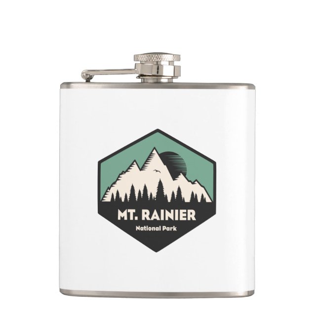 Mt. Rainier National Park Hip Flask (Front)