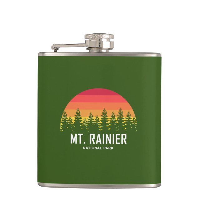 Mt. Rainier National Park Hip Flask (Front)