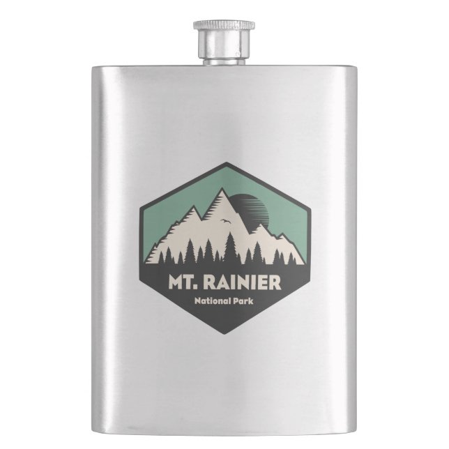 Mt. Rainier National Park Hip Flask (Front)