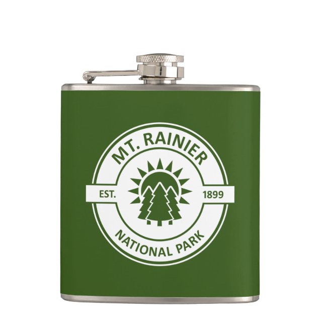 Mt. Rainier National Park Hip Flask (Front)